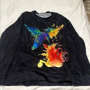 Black Artistic Sweatshirt with Vibrant Splash Design